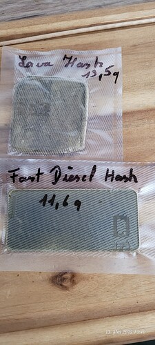 nun sind die ersten 25 gr Hash Vakuukiert 13.5.25